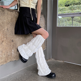 Wide Leg Socks Long Barrel Leg Covering Thick Black Spice Girls Japanese Horn Leg Cover Middle Barrel jk Cuff Socks