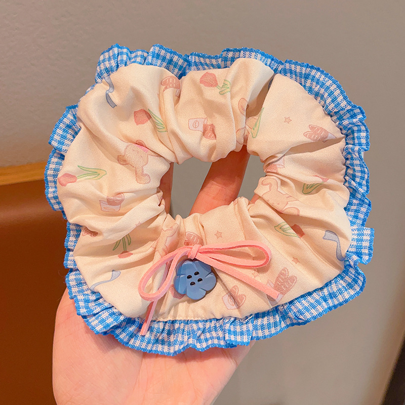 Encaje dulce para niñas, lazo para el cabello, lazo para el cabello, lazo grande para niños, lazo para la cabeza de bola de bebé de alta elasticidad, cuerda para la cabeza
