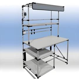 工作台;仓储货架;输送机