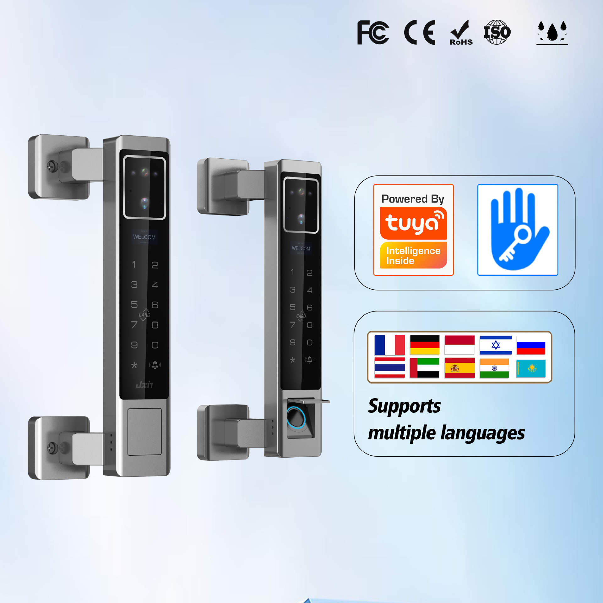 户外3D人脸庭院门锁高端嵌入式密码锁断桥铝双面指纹大容量锂电池