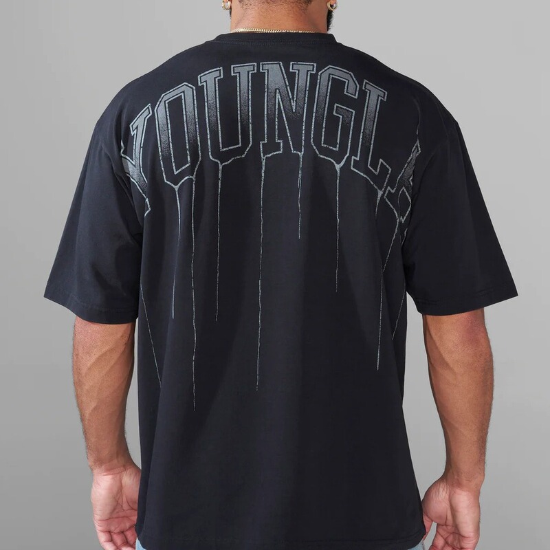 Youngla Men's Oversized T-Shirt Cotton Round Neck Loose Short Sleeve Gym Sports Fitness T-Shirt 240 Fabric Youngla Men's Oversized T-Shirt Cotton Round Neck Loose Short Sleeve Gym Sports Fitness T-Shirt 240 Fabric