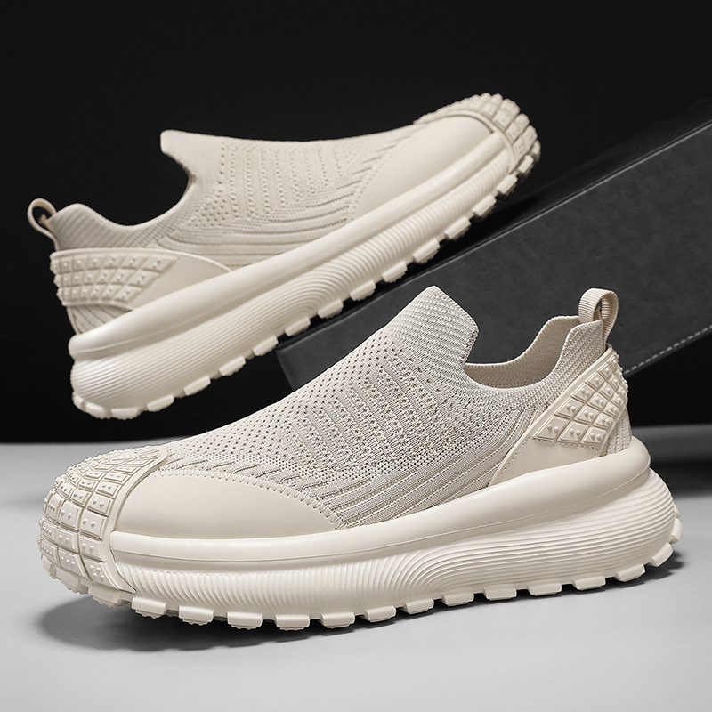 Zapatos de hombre de estación europea nuevos zapatos casuales de todo fósforo de tela floral de primavera, neumáticos deportivos, suela gruesa, zapatos de papá en vivo de Douyin