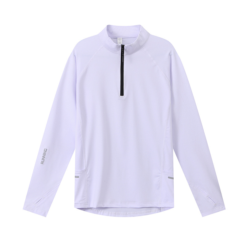 Otoño e invierno al aire libre de los hombres y las mujeres del collar del soporte media cremallera de secado rápido ropa de manga larga Club adulto ropa de tenis en stock impreso