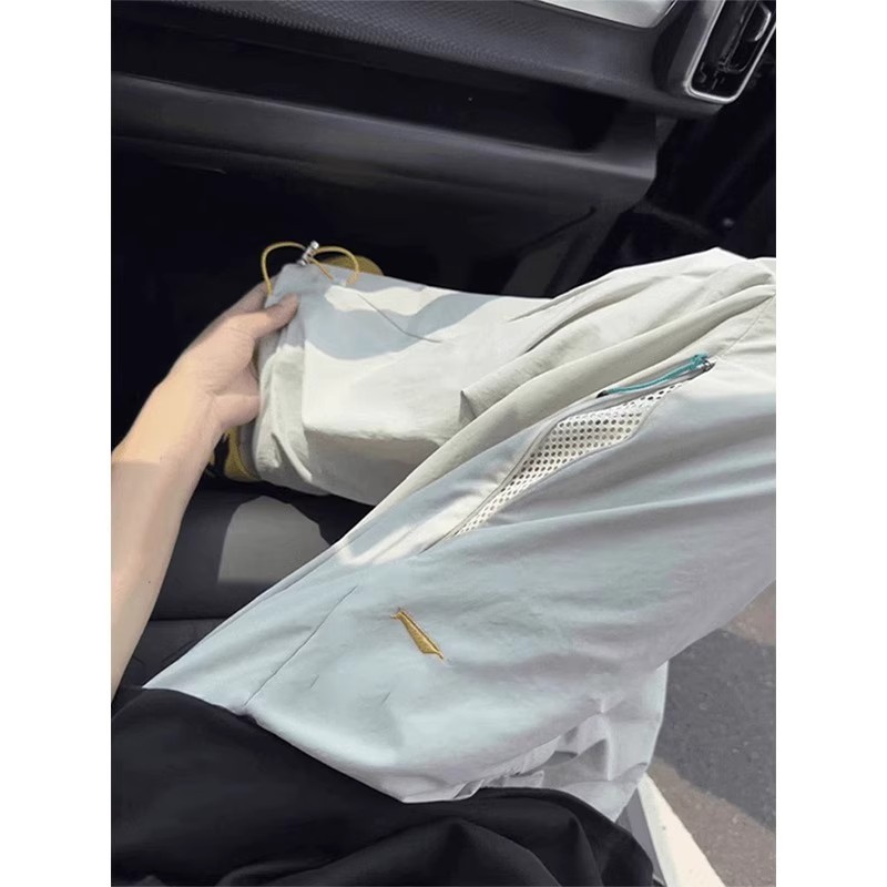 冰丝速干透气防晒运动裤女夏薄款宽松直筒休闲大码阔腿工装裤子|undefined