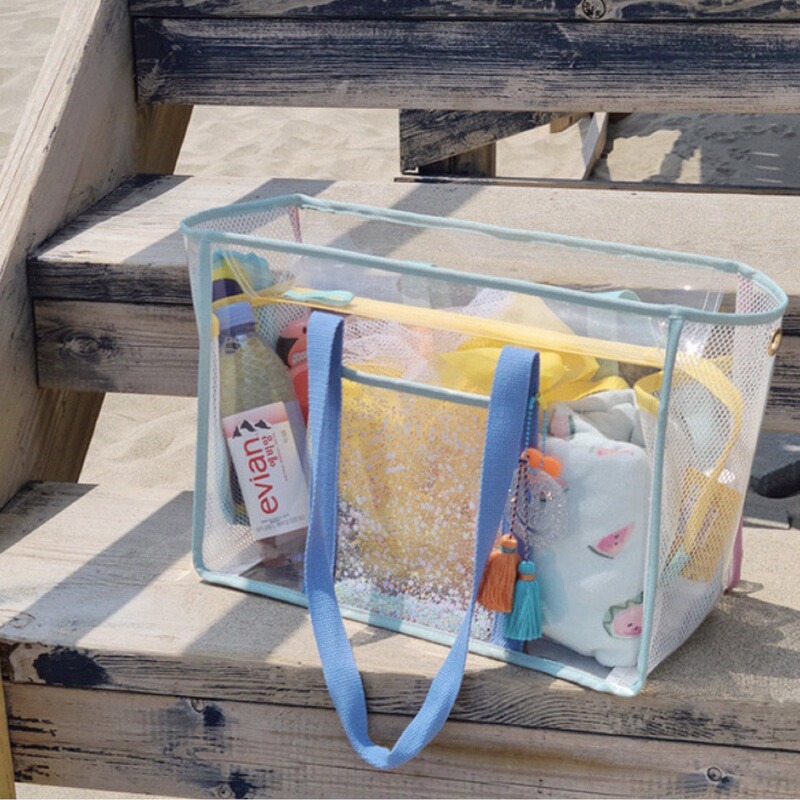 ins Large Capacity Transparent Jelly Beach Shoulder Portable Travel Bag pvc Waterproof Mummy Wash Fitness Swimming Bag ins Large Capacity Transparent Jelly Beach Shoulder Portable Travel Bag pvc Waterproof Mummy Wash Fitness Swimming Bag