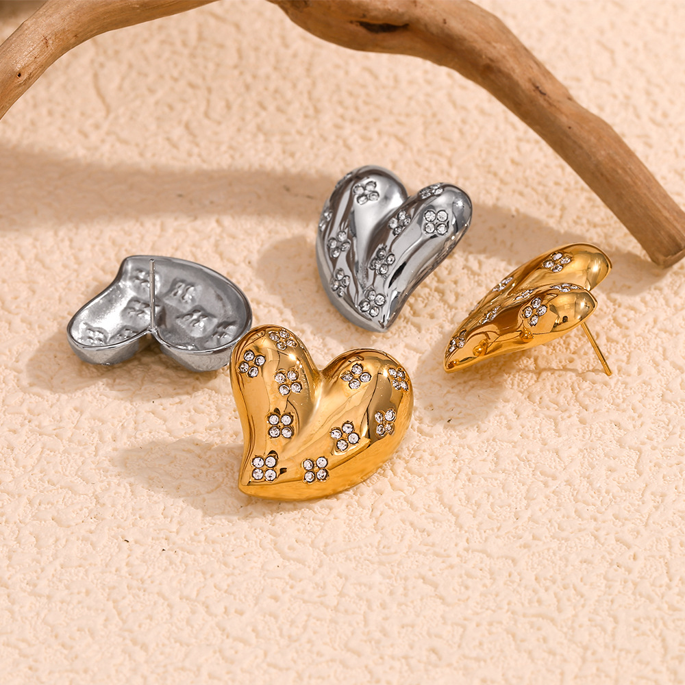 Love Pendant Stainless Steel Earrings