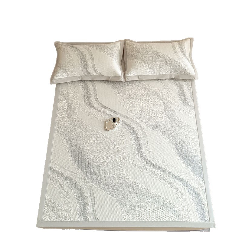 Class a Maternal and Infant Grade 100% Polyethylene Ice Silk Cooling Mat Three-Piece Set, Cooling Summer Washable Air-Conditioned Soft Mat Bed Sheet Style