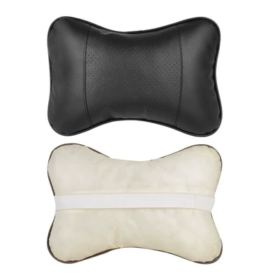 Car Headrest, In-Car Pu Leather Bone-Shaped Pillow, Suitable for All Seasons, Neck Support Pillow, Car Accessories Wholesale, Car-Use Danny Cushion (Headrest) - black-single-opp-bag-packaging-2315cm