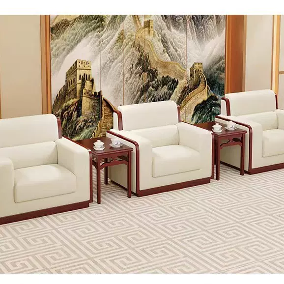 贵宾接待沙发办公室会客沙发政府商务洽谈政府接待会客茶几组合