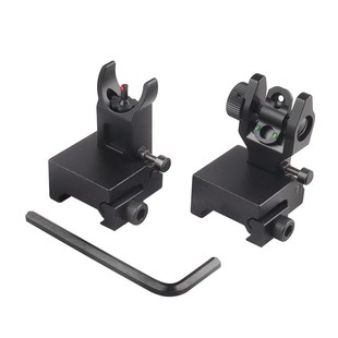 Fiber optic mechanical aiming metal sight folding machine aiming fiber optic sight front red rear green Iron Sight