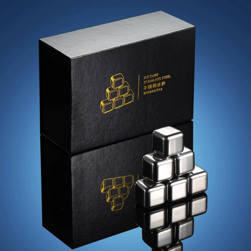 三锐 Ice cubes stainless steel, metal gift box for whiskey, set, 27mm