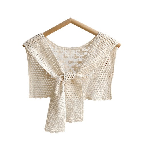 New knitted hollow crochet lace outer shawl summer fake collar versatile shoulder collar lace spring and autumn
