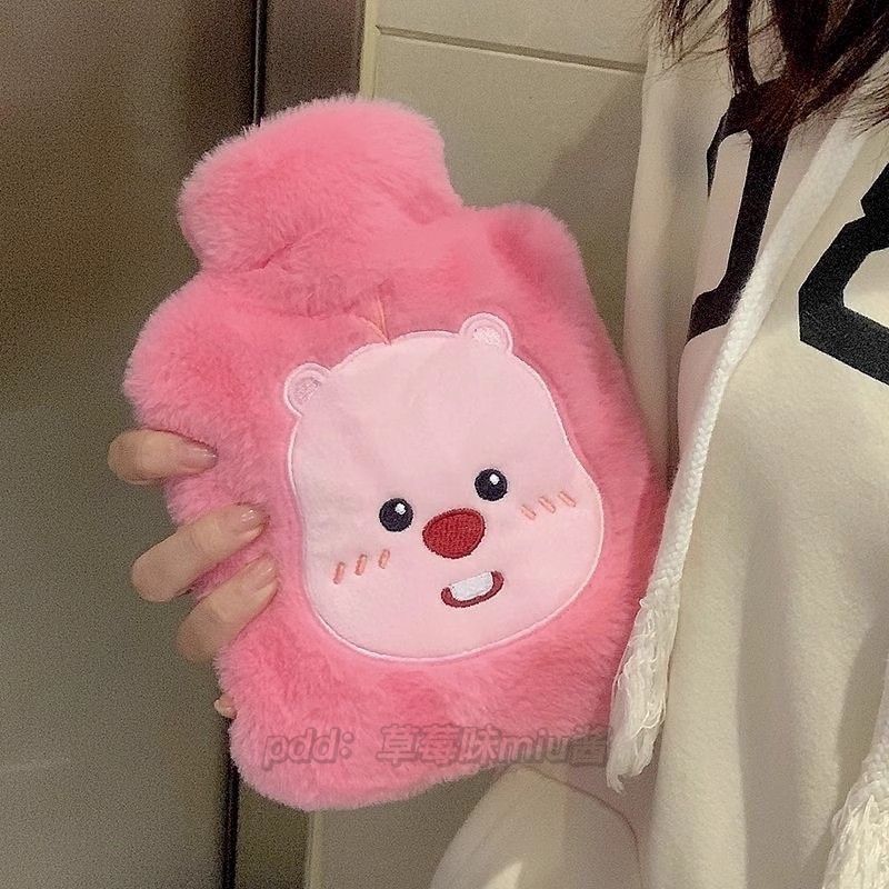핑크 캐릭터 봉제 온수주머니 물주입식 손발 복부 보온 물주머니