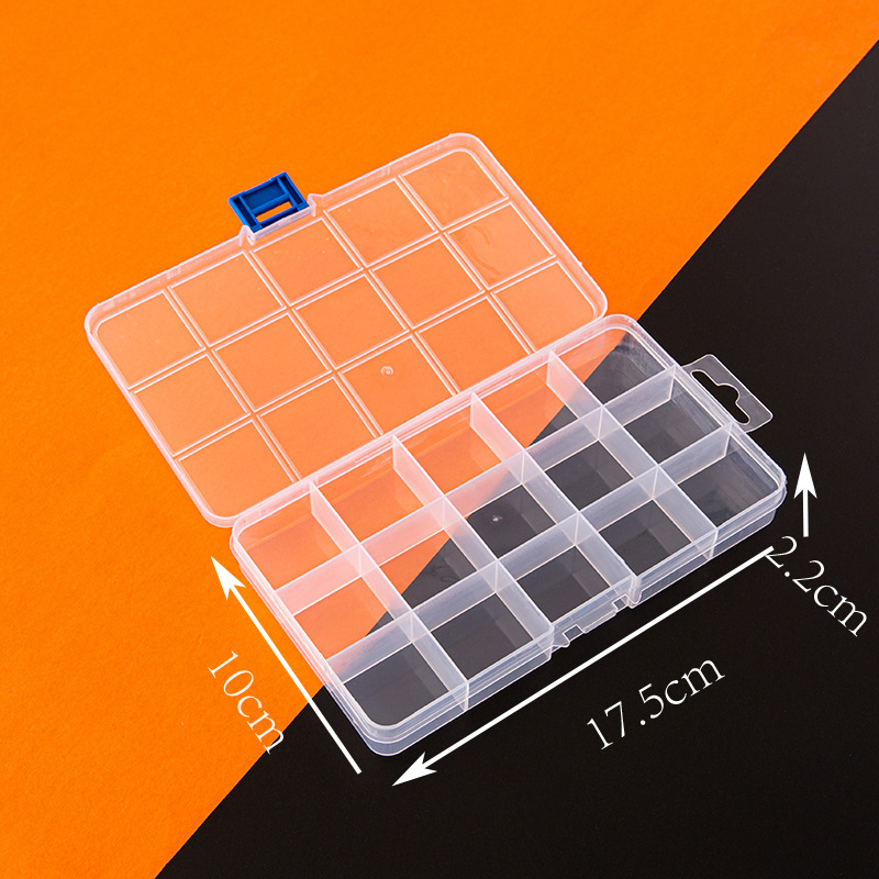 24-rejilla de plástico translúcido caja de almacenamiento multi-rejilla de escritorio caja de almacenamiento de artículos diversos DIY rejilla de uñas caja de la joyería de Ventas Directas