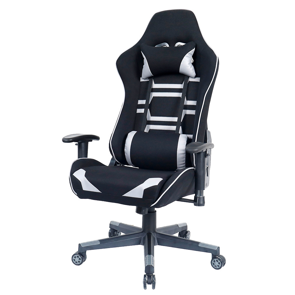 Silla ergonómica de los e-deportes de la barra de Internet Silla de tela del juego del recliner gris negro del jugador de la Oficina 7283