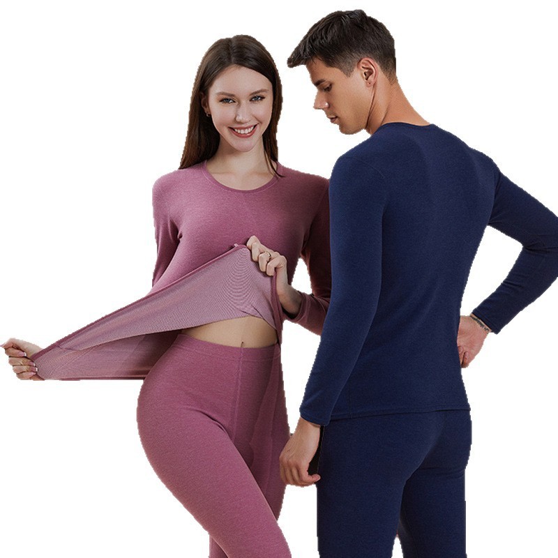石墨烯秋衣秋裤套装女士薄款抗菌保暖内衣加绒德发热打底衫男冬季|undefined