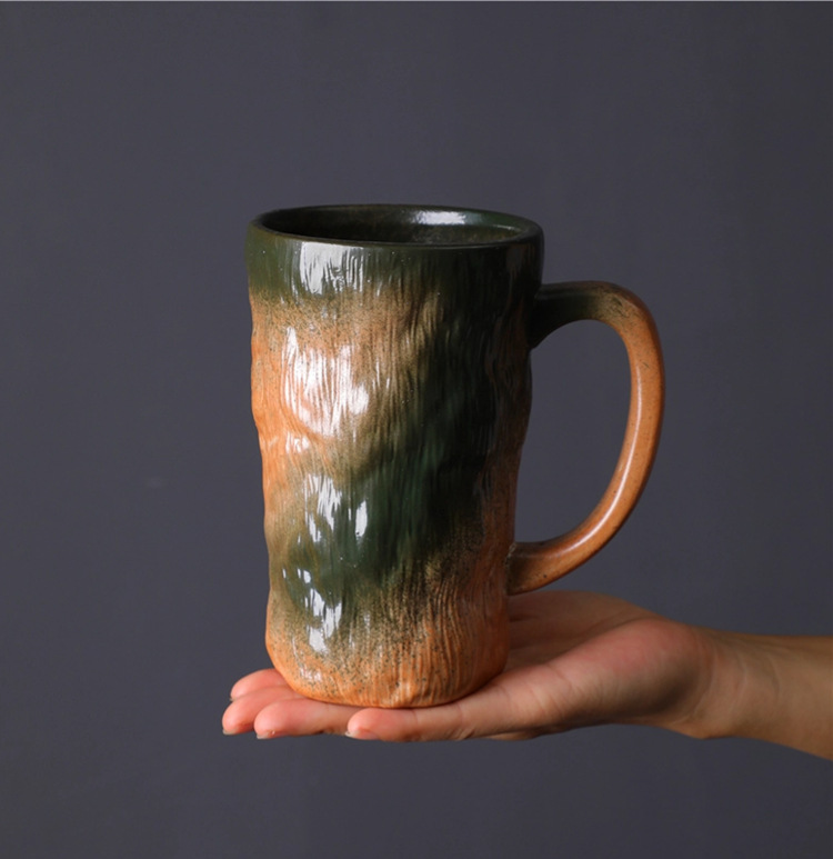 Ceramic Coffee Mug Large Capacity Creative Kiln Change Glacier Cup_voghion.com