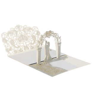Cross-border in stock laser hollow wedding three-dimensional greeting card love invitation wedding golden onion powder silver invitation
