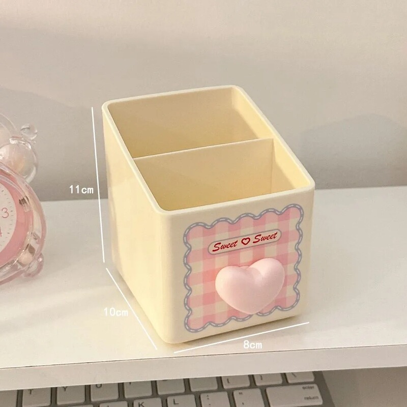 新しいペンホルダーイン高価値学生寮かわいいデスクトップ収納ボックス漫画ペンホルダー多機能文具バケツ|undefined