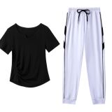 婷姿媄 Комплект для спортзала, летний спортивный лонгслив, спортивная одежда