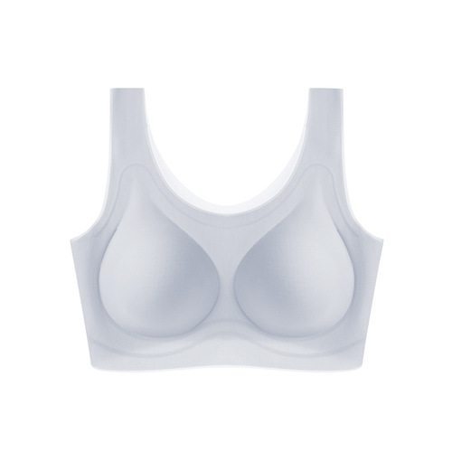 Yungan Seamless Underwear Women's 3D Jelly Strip Vest Bra One-piece No Wires Soft Support Big Breasts Show Small Bra