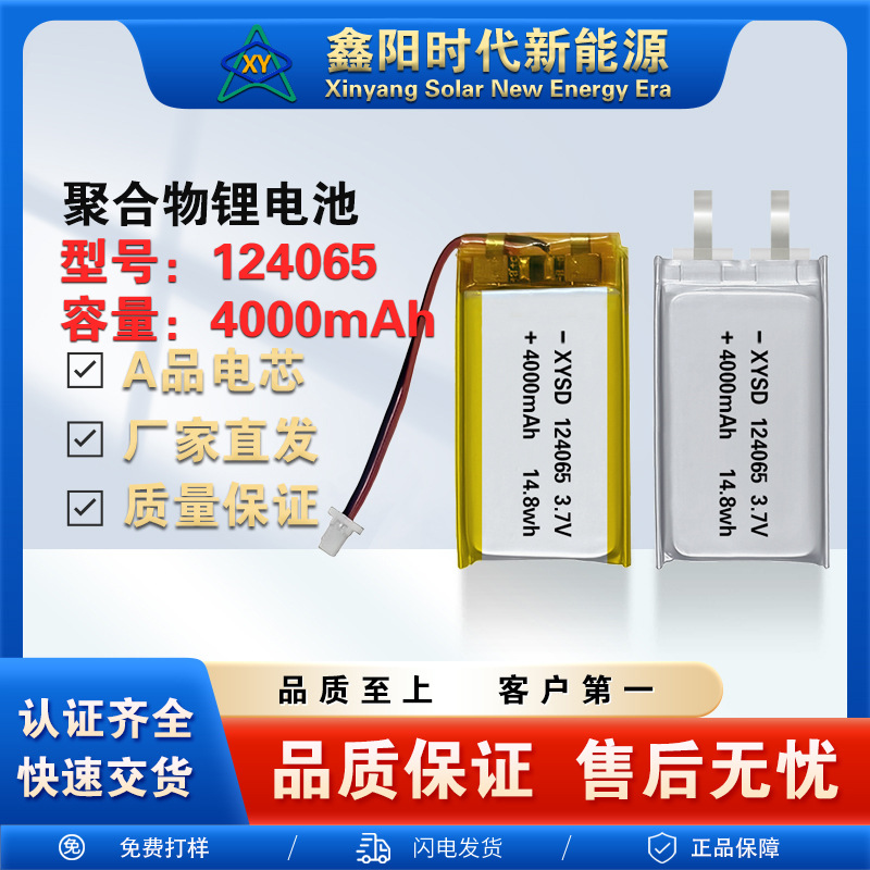 124065-4000mAh3.7V 폴리머 리튬 배터리 보온병 컵 의료 기기 가열 제품 스마트 스테레오