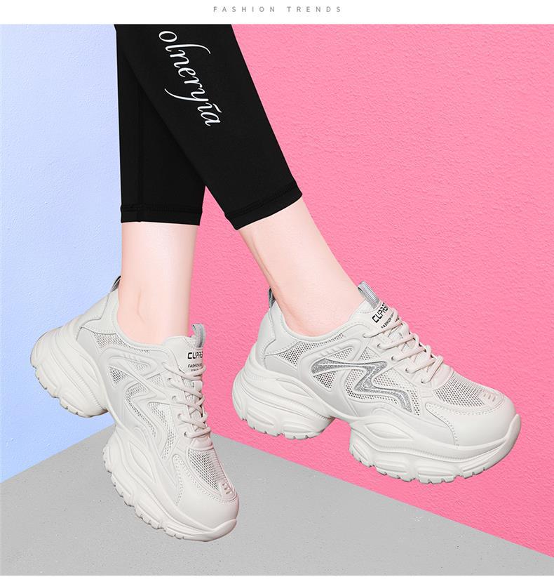Giày sneaker nữ đế dày trắng mùa hè 2025 đế mềm thoáng khí — JST 1826-2 màu đen, JST 7142m bạc, JST 7009-1 xám xanh, JST 1826- 2m Trắng chi tiết 11