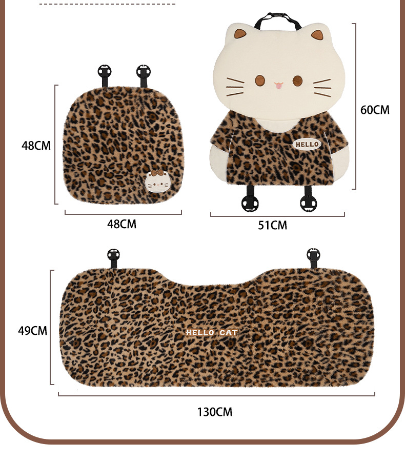 Cute Cat Car Seat Cushion Plush Winter Warm Car Comfortable Seat Cushion Creative Cartoon Car Seat Cover