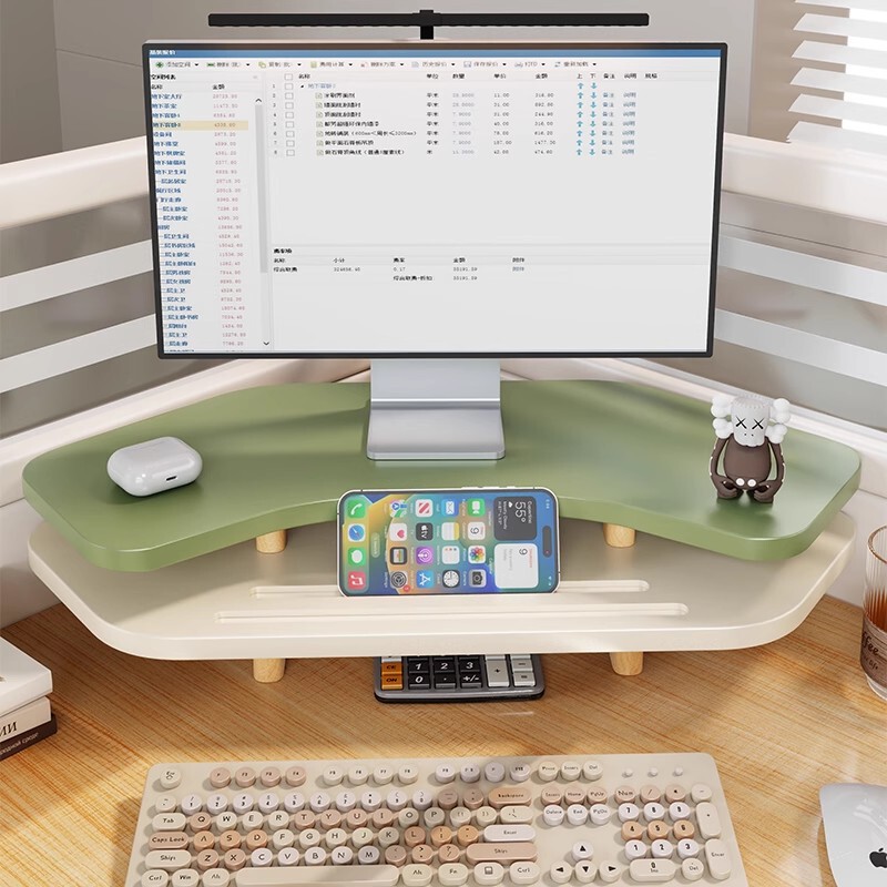 Corner Computer Elevated Dormitory Notebook Desktop Monitor Base Raised Bracket Office Desk Storage Rack