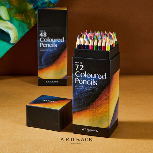 Cross-border colored pencil set of 72 colors, oily colored pencil for painting, designer style, paper tube packaging