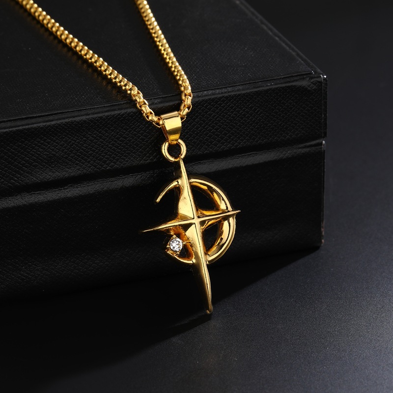 European and American Niche Design Galaxy Necklace Women's Cold Style High-Level Clavicle Chain Sweet Cool All-Match Sweater Chain Cross