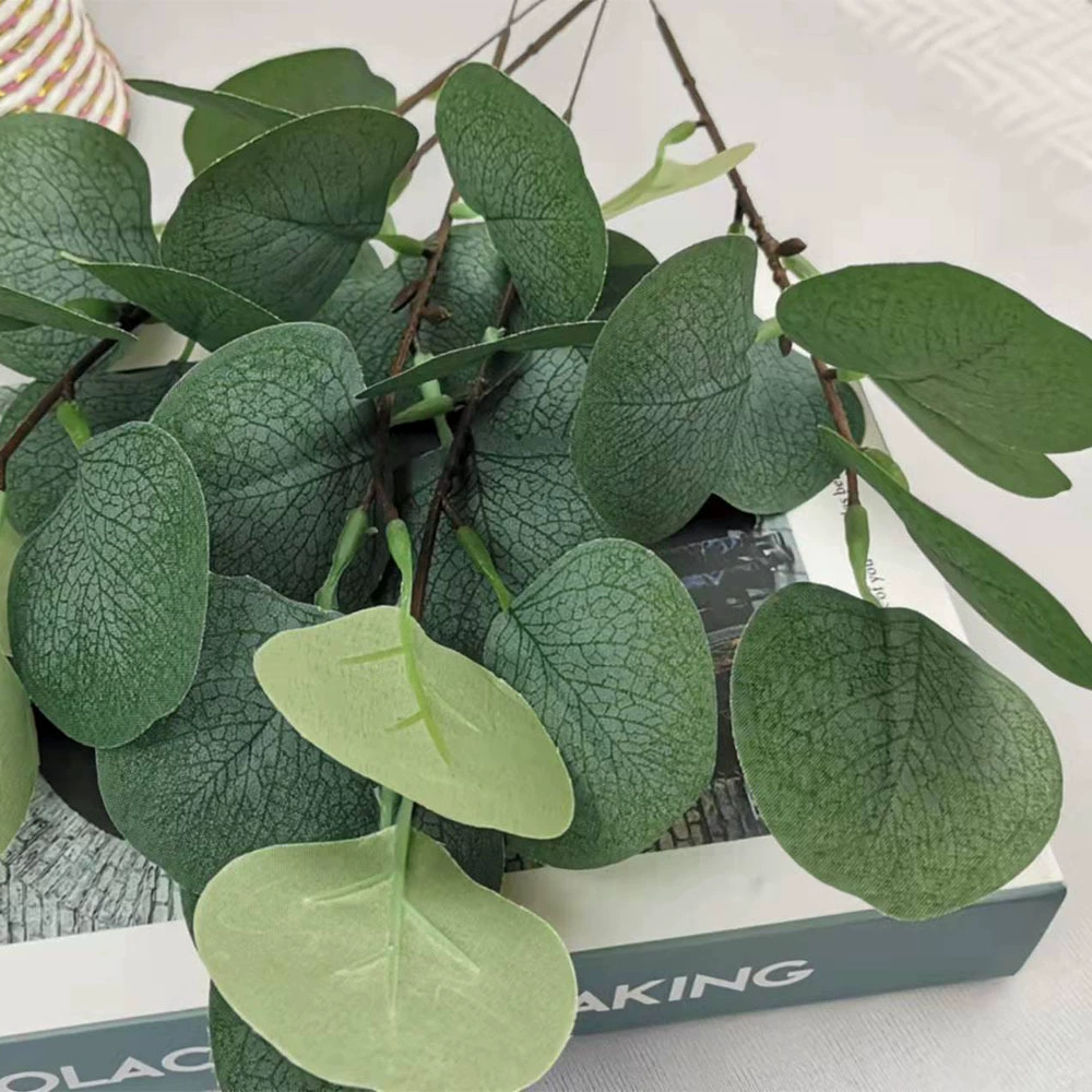 Simulation Eucalyptus Leaf Single Simulation Plant Wedding Decoration Artificial Flower Eucalyptus Leaf DIY Flower Ring Production Wholesale