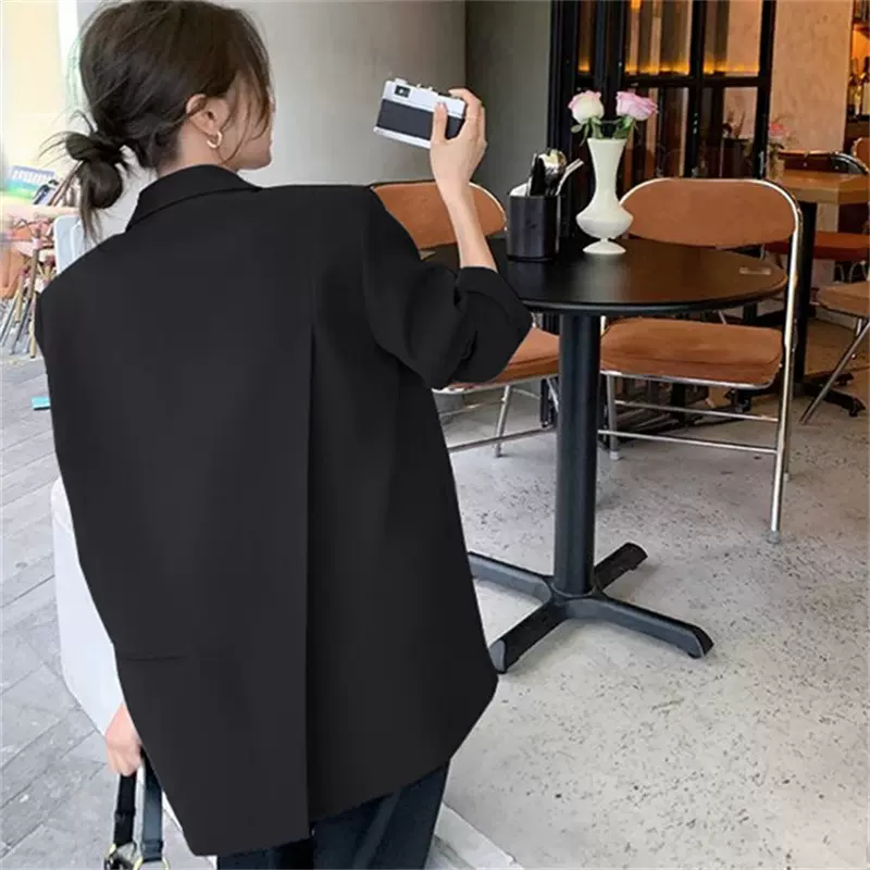 小西装女2025新款春秋季韩版小个子设计感慵懒风大开叉西服外套女