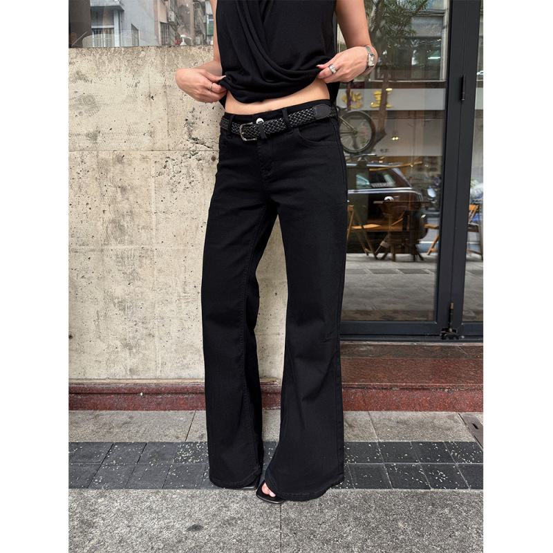 Yuyi Micro-Flared Jeans for Women 2026 New Fashion Hot-Selling Wide-Leg Loose Black Trousers Cxyc7112 Yuyi Micro-Flared Jeans for Women 2026 New Fashion Hot-Selling Wide-Leg Loose Black Trousers Cxyc7112