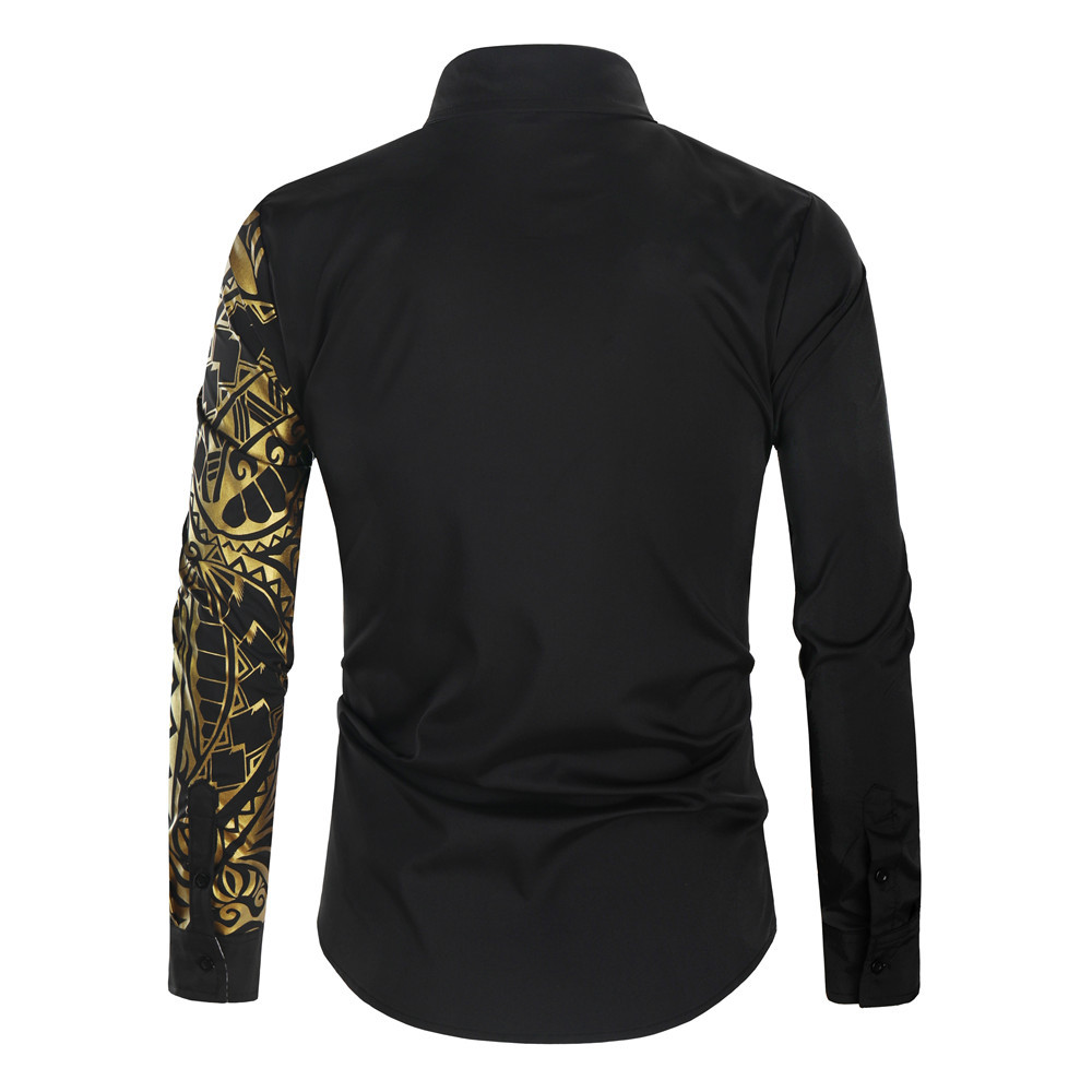 Shirt Collar Neckline Wholesale Men's British Style Ditsy Floral Long Sleeve Men's Tops