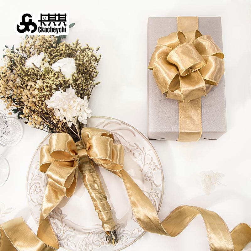 Satín transfronterizo con coronas de flores y arcos decoraciones navideñas cintas engrosadas fabricantes al por mayor