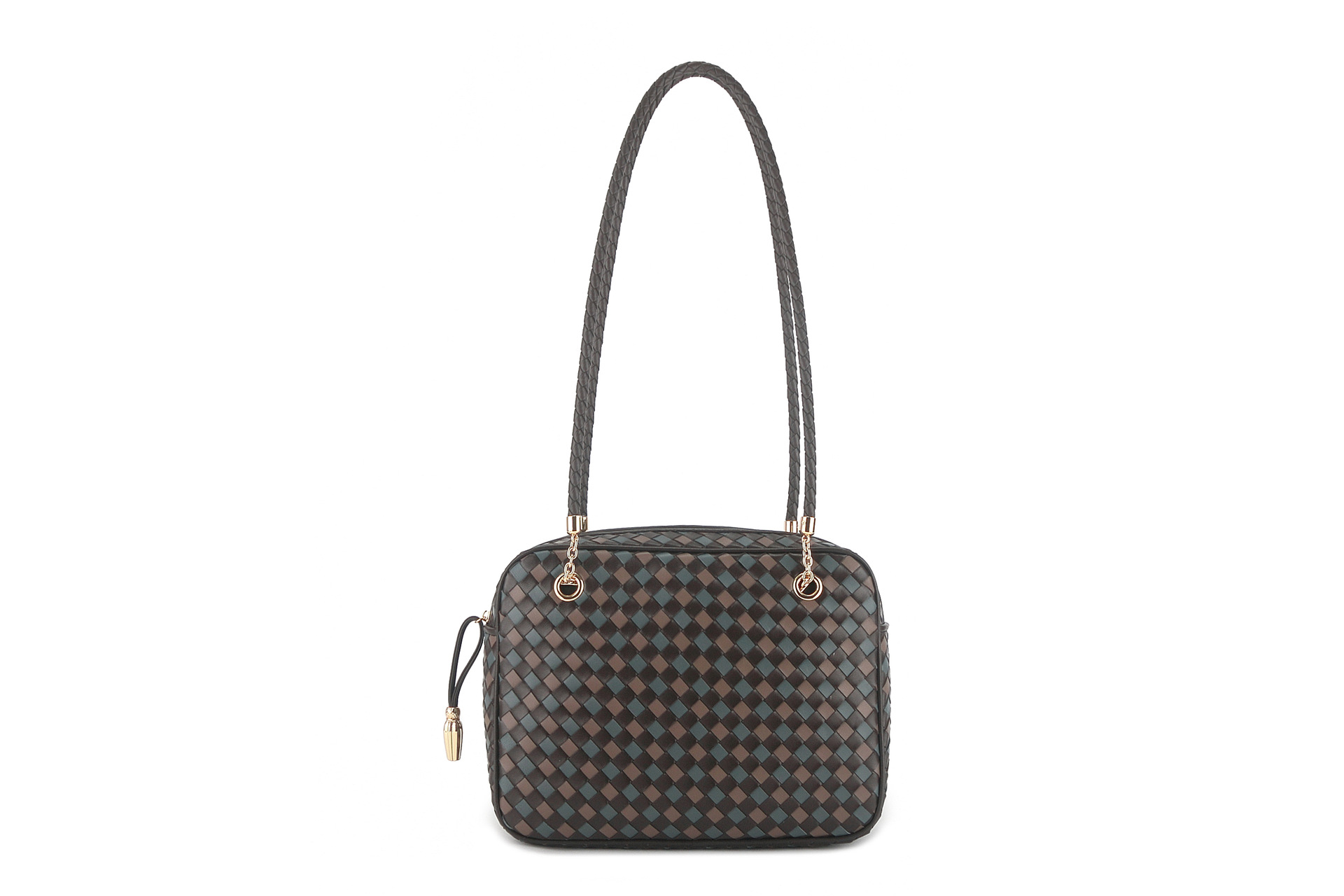 New Woven Shoulder Bag Double-Layer Sheepskin Vintage Luxury Arc-Shaped Exquisite Handbag High-End Tofu Bag - Thumbnail 6