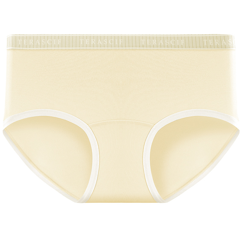 Bragas de entrepierna alargada, algodón puro para mujer, antibacteriano 10A, borde de color, cómodo, dulce de niña, calzoncillos sin costuras de cintura media