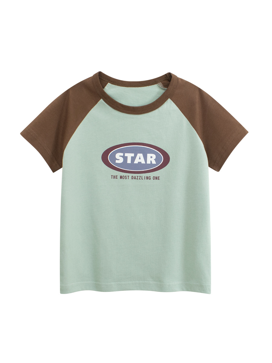 27kids verano ropa para niños coreanos nuevas letras para hombres camiseta de manga corta ropa para niños ropa para bebés