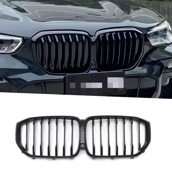 Suitable for 19-22 Models of G05 Bmw X5 Single-Line Glossy Black Front Grille, Made of Abs Material, Replacement Installation