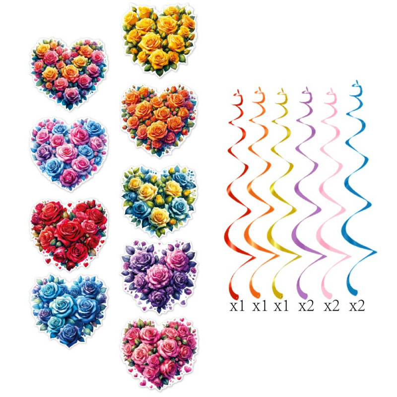 Adornos en espiral en forma de corazón de Amazon Propuesta de matrimonio de San Valentín Boda Amor romántico Colgante en espiral de rosas