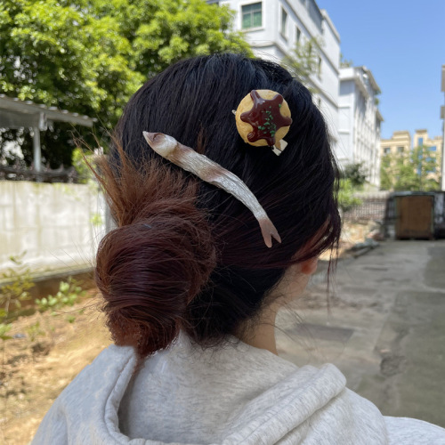 Japanese octopus balls hairpin sweet potato walnut corn three-dimensional food hairpin funny and interesting headwear side clip