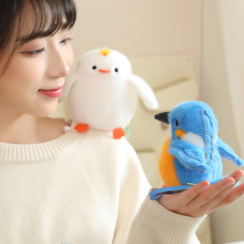 Cute Stand Shoulder Bird Doll Lying on the Shoulder Parrot Doll Plush Toy Xuan Feng Tits Children's Day Ceremony