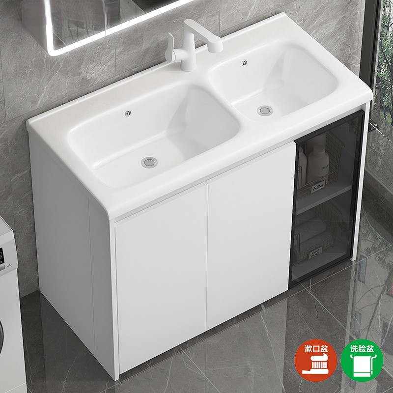 Gabinete de baño de pan de abeja cerámica integral lavabo tipo piso lavabo lavabo lavabo lavabo doble piscina
