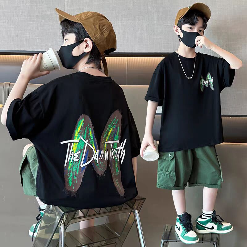 Boys' Summer Outfit Set 2026 New Style Children's Short-Sleeve Cool and Stylish Summer Fashion for Boys