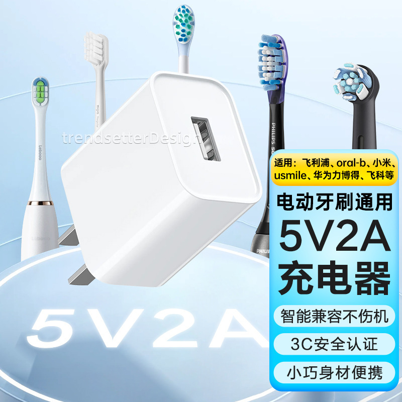 5V2A Electric Toothbrush Appliance 3C Certified USB Charging Head Suitable for Philips and Feike Universal Power Adapter