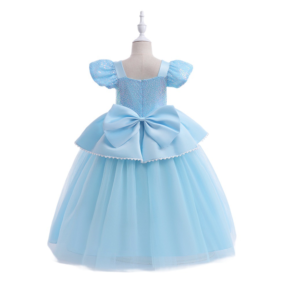 Cenicienta princesa vestido niñas Cosplay vestido de malla mullido vestido Sofía pelo largo vestido de los niños