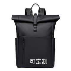新しいメンズロールトップバックパック、カジュアルビジネス大容量旅行バックパック、通勤コンピューターバッグ、大学生バッグ