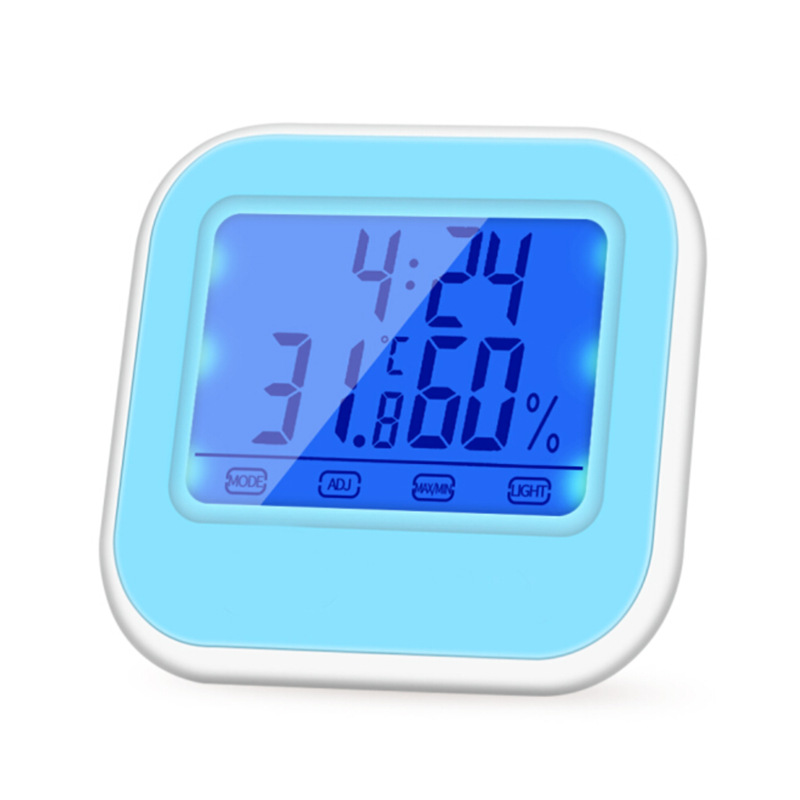 (2개) 터치 스크린 열 습도계 발광 디지털 온도계 실내 고정밀 전자 온도 습도계 시계
