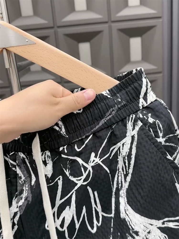 Men's Clothing Men's Fashion Printed Shorts Summer Style Trendy Unique Pattern Loose Fit Casual Wide Leg Five Point Pants Suitable For Wearing Outside_viptrois.com